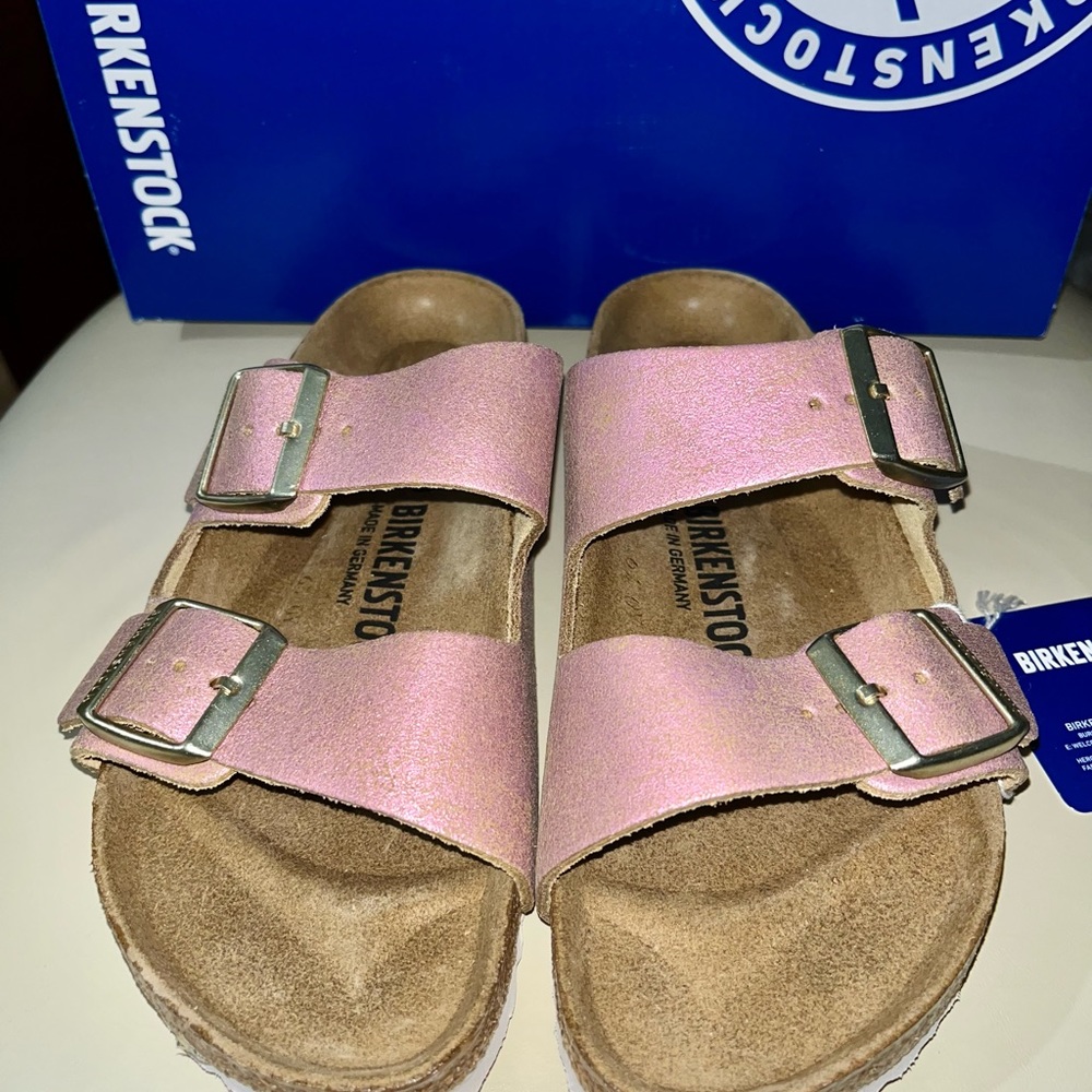 Birkenstock Arizona washed mettalic suede leather size 38 - Picture 5 of 6